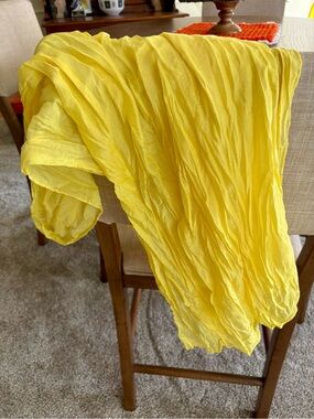 Yellow Crinkled Long Scarf